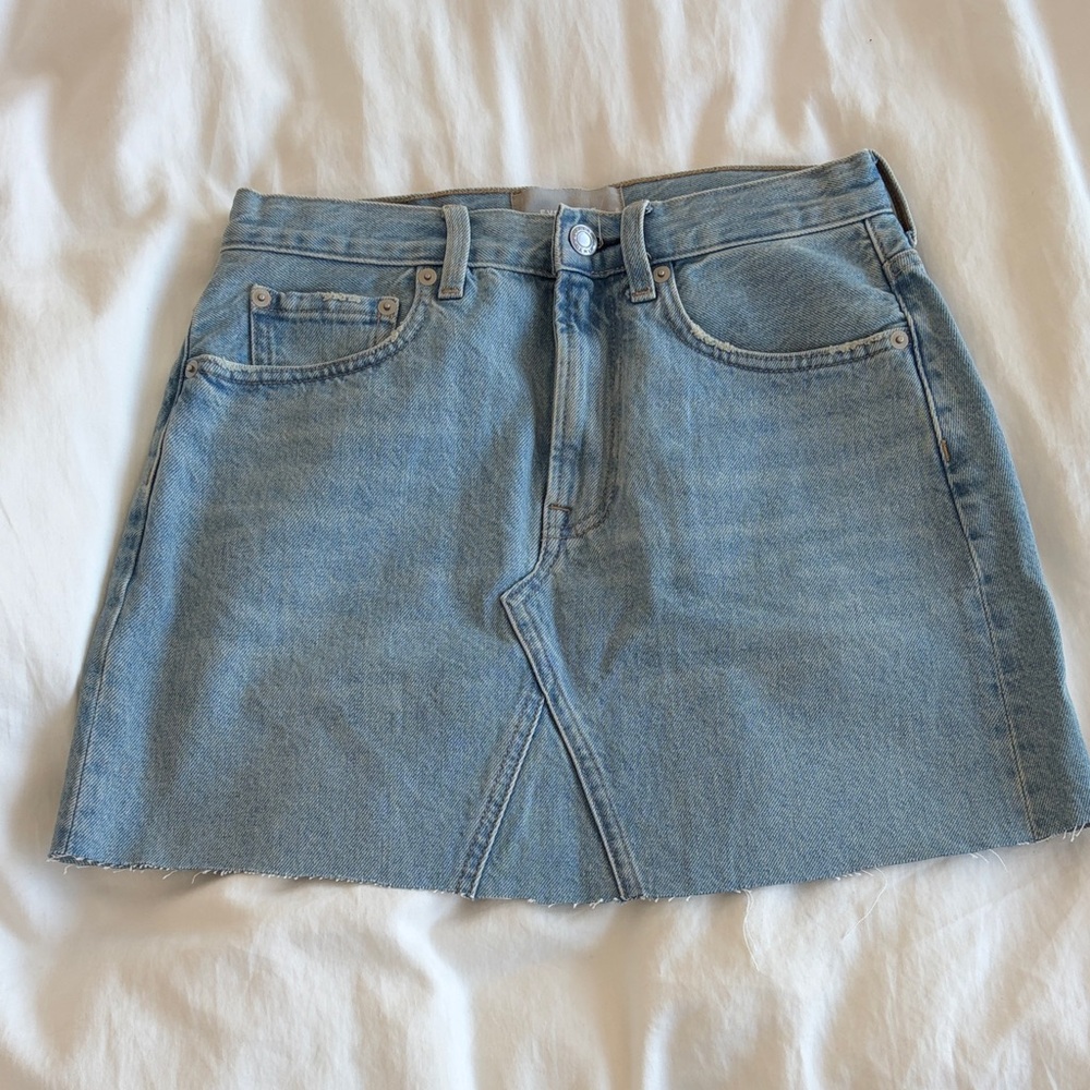 Everlane Never Worn Light Blue Denim Mini Skirt